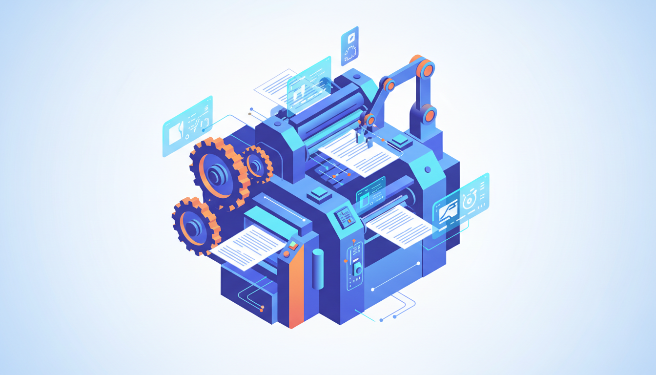 Автоматизированная типография с роботами и цифровыми интерфейсами